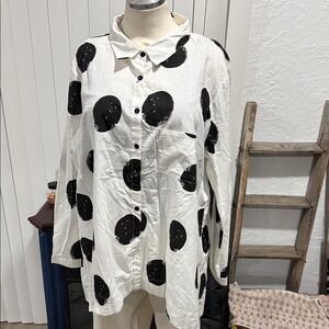Polka Dot Button-Up Shirt - Yayoi Kusama inspired